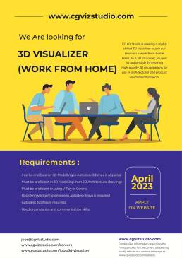 3D Visualizer Job Poster for CG VIZ STUDIO