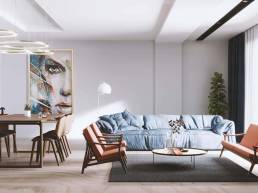 Danish Living Room Rendering