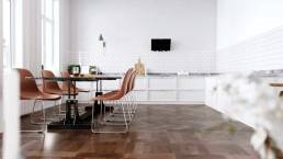 Scandinavian Modern Kitchen Visualization Dining Area