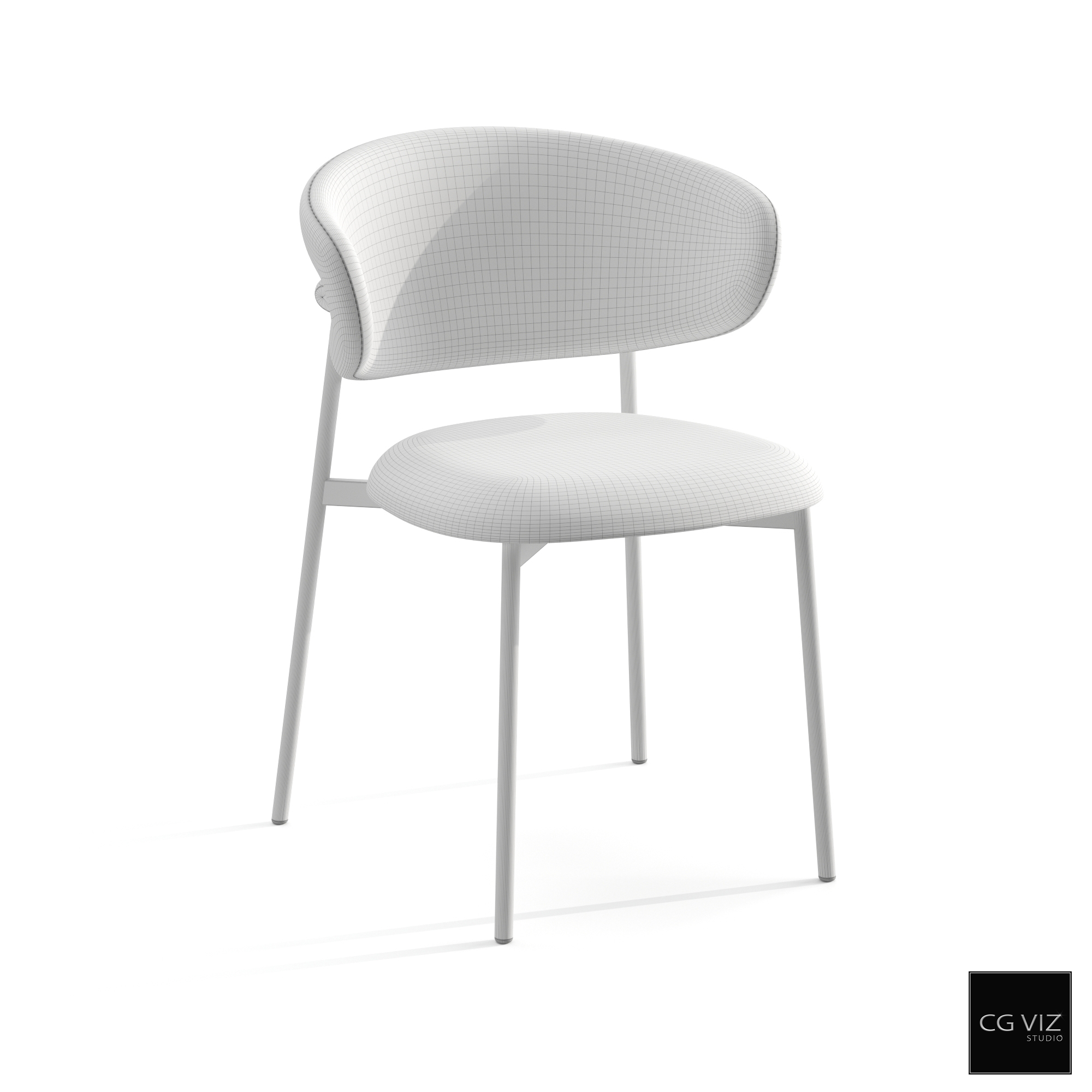 Wireframe View of Calligaris Oleandro Chair 3D Model