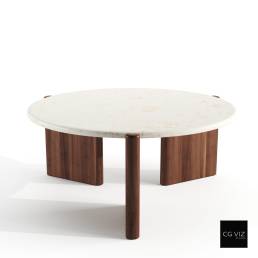Rendered Preview of CB2 Santoro White Quartz Coffee Table 3D Model by CG Viz Studio