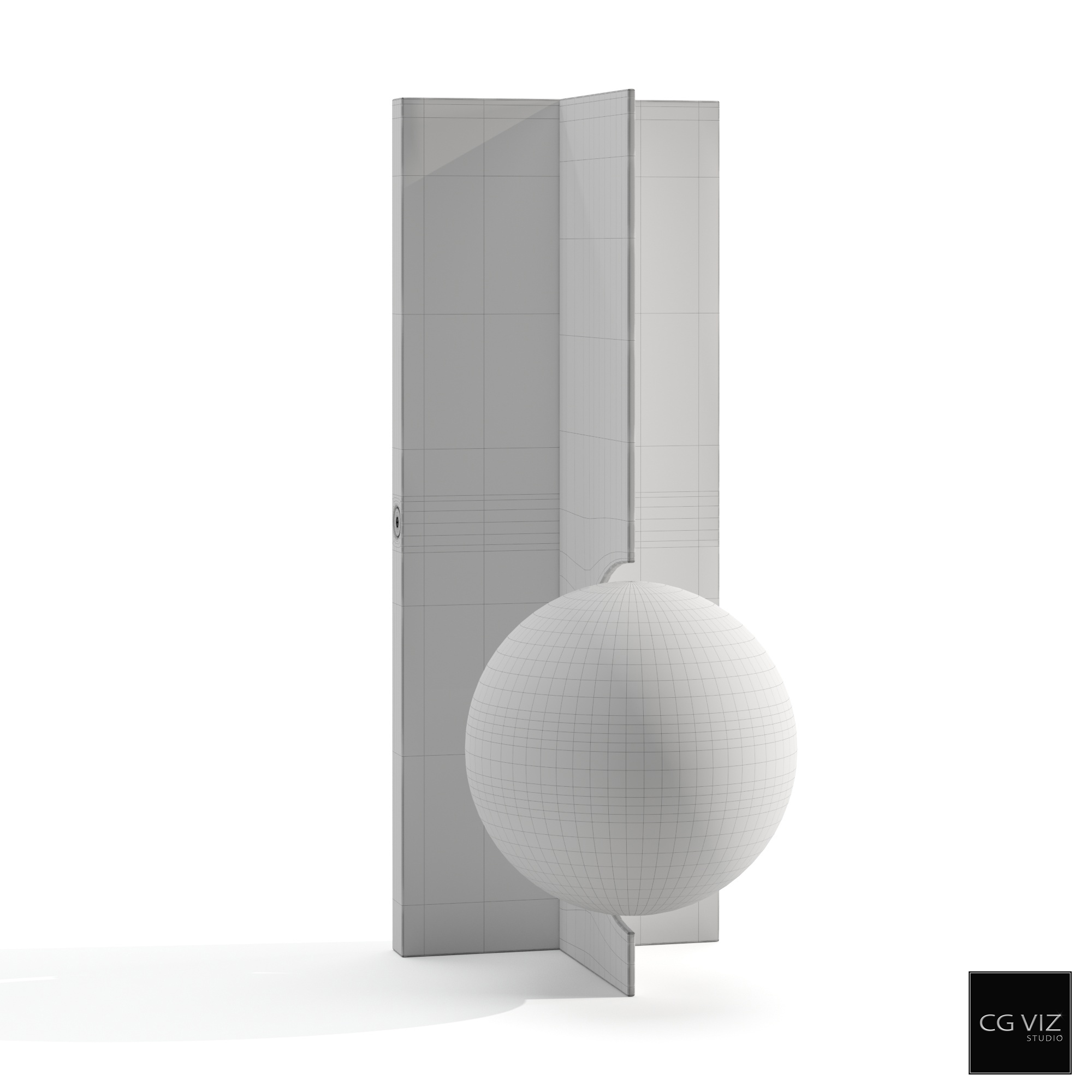 Wireframe View of Circa Orbel Wall Sconce 3D Model