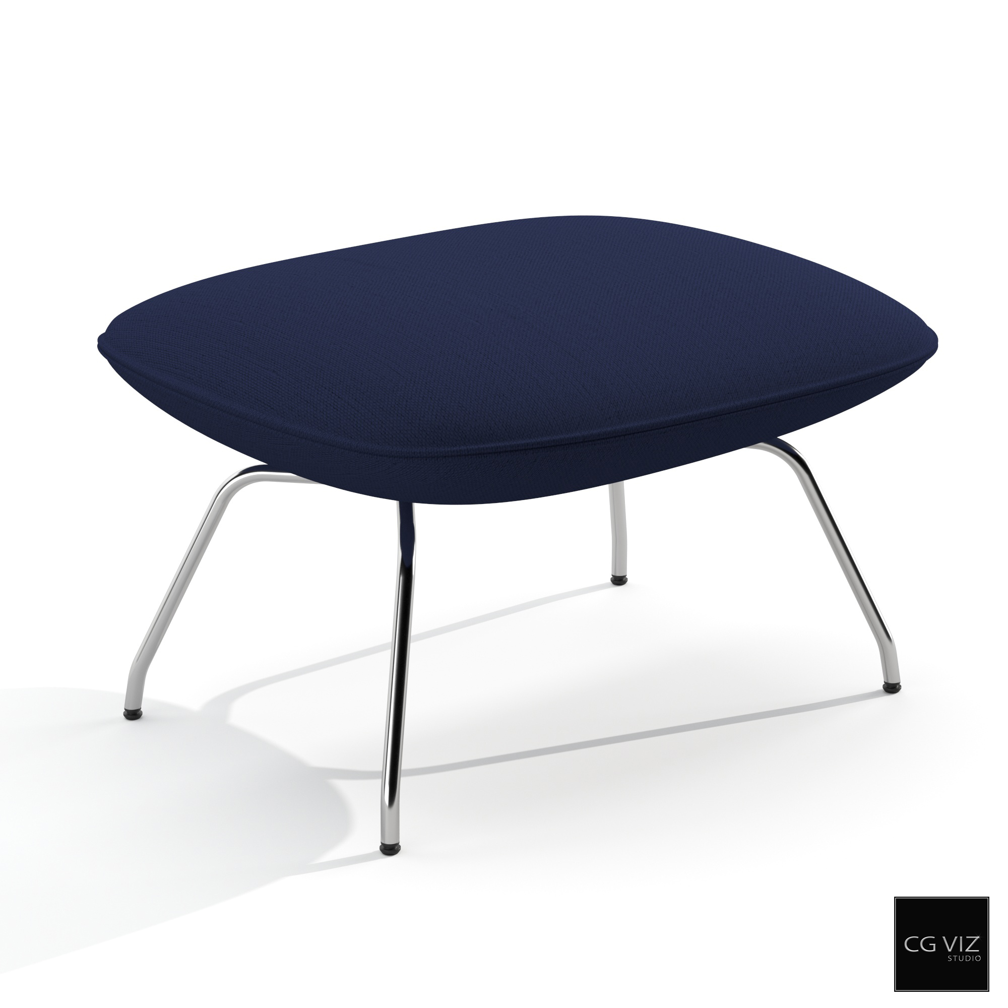Rendered Preview of Doze Ottoman Lounge Chair 3D Model