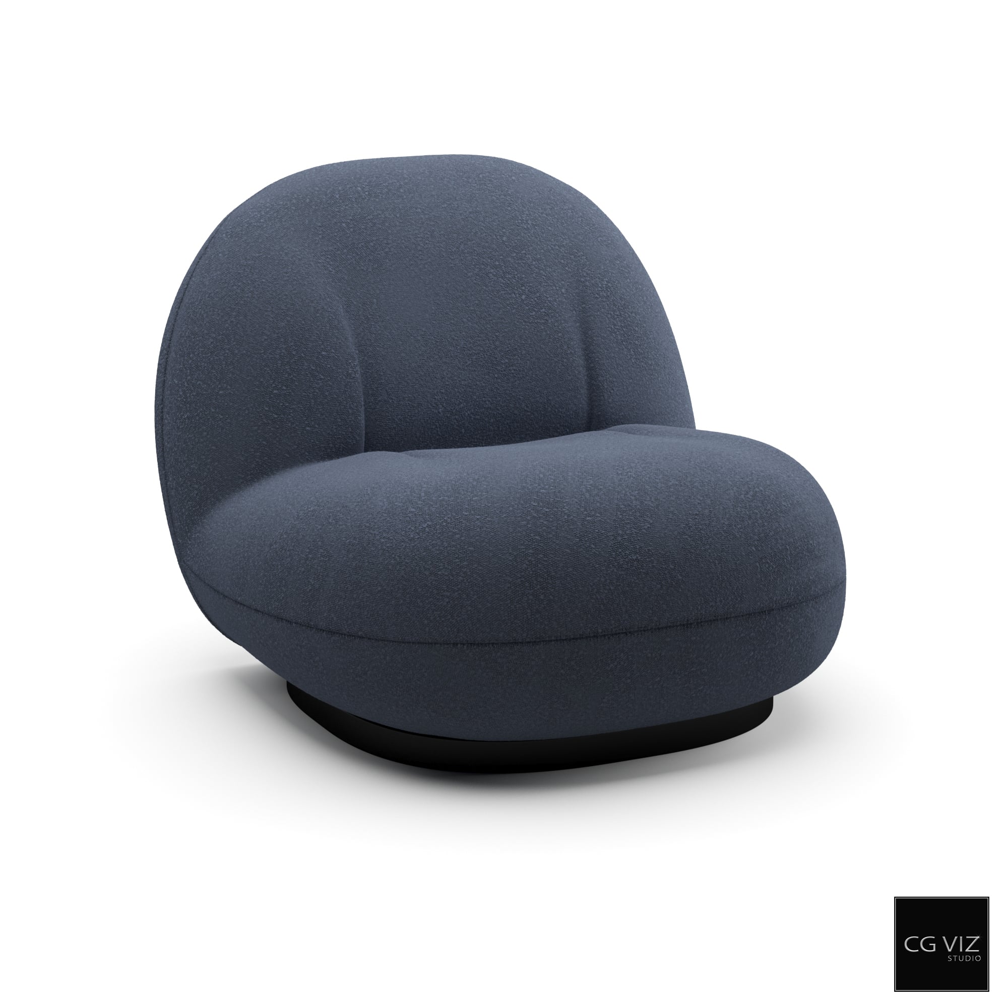 Rendered Preview of Gubi Pacha Lounge Chair 3D Model
