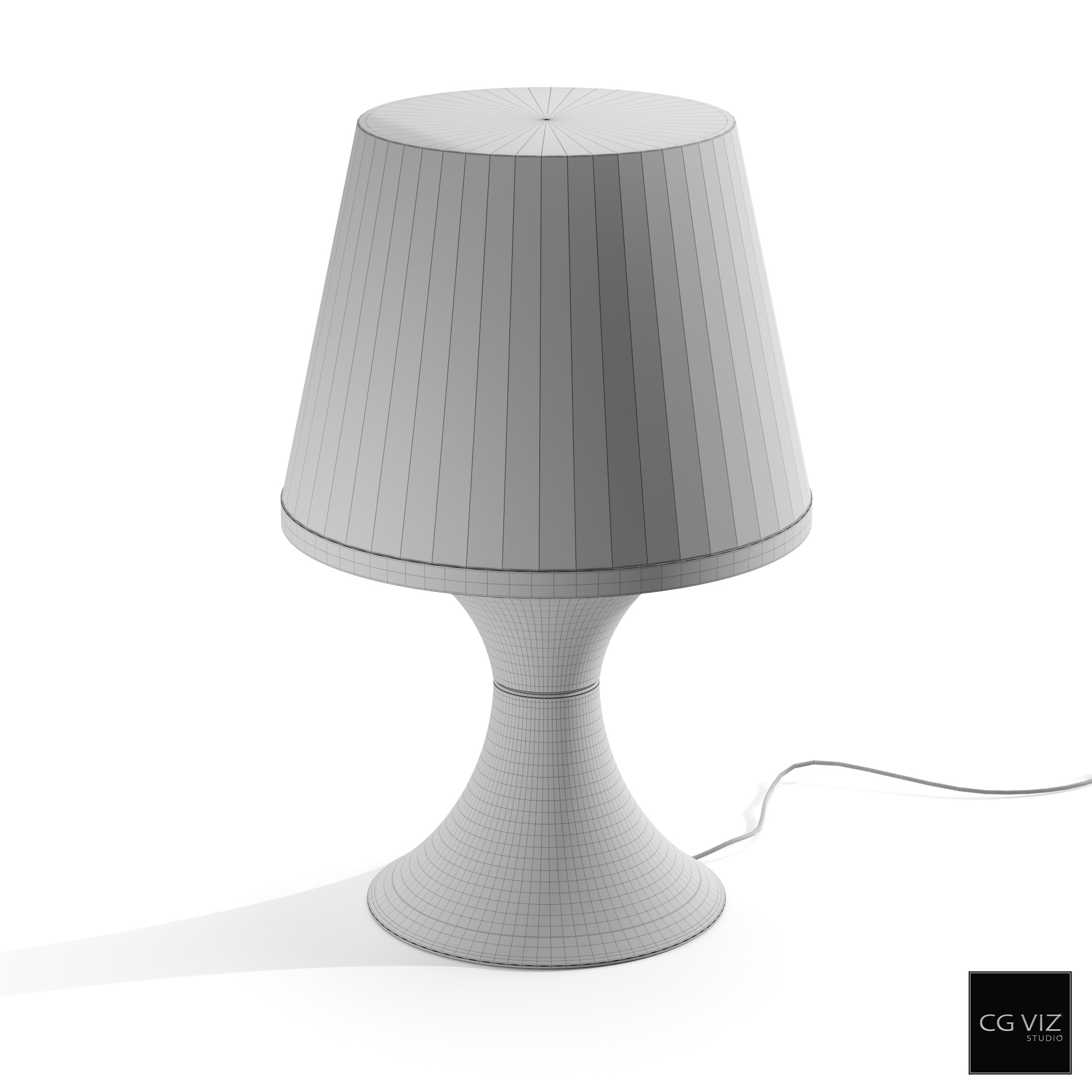 Wireframe View of Ikea Lampan Table Lamp 3D Model