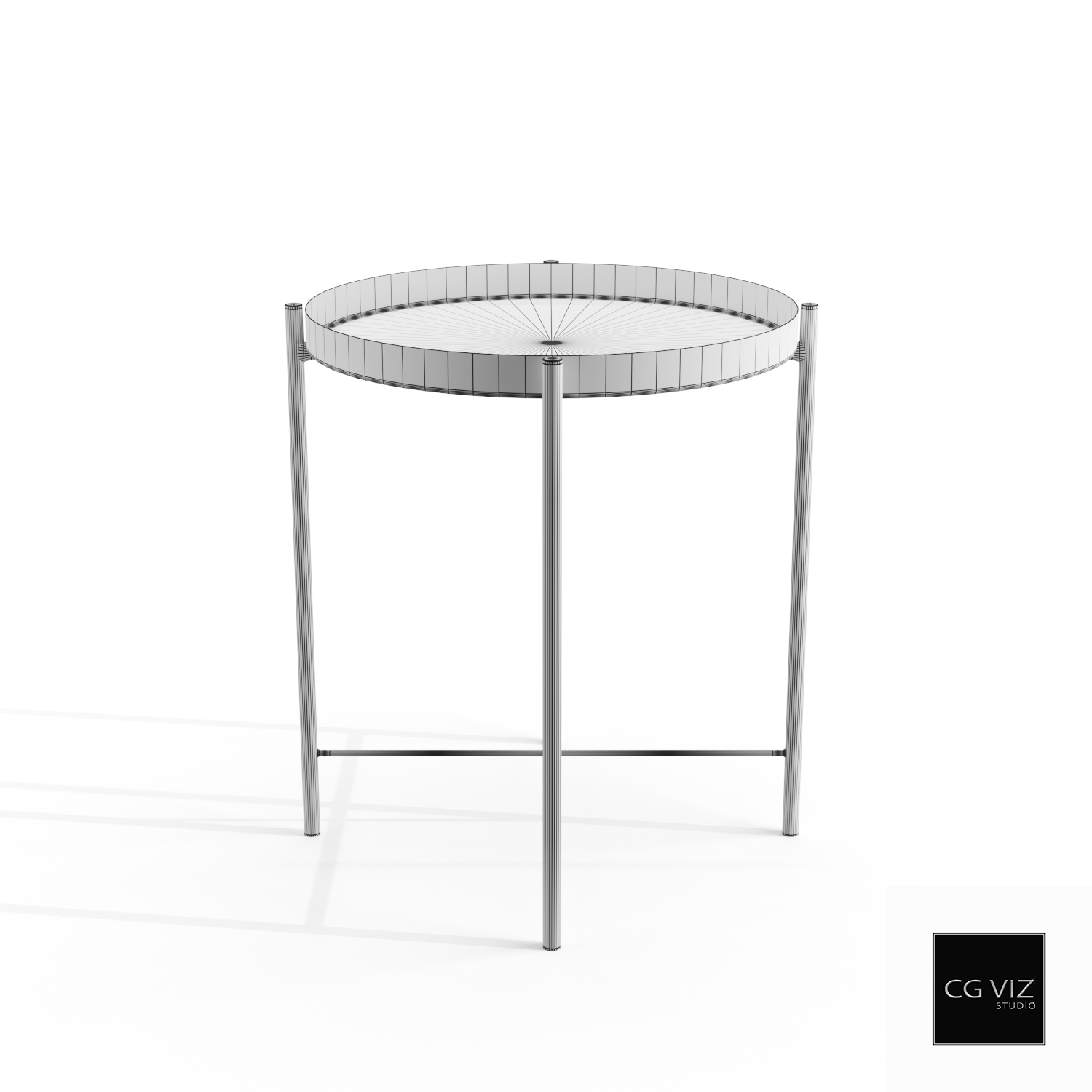 Wireframe View of IKEA Tray Table 3D Model by CG Viz Studio