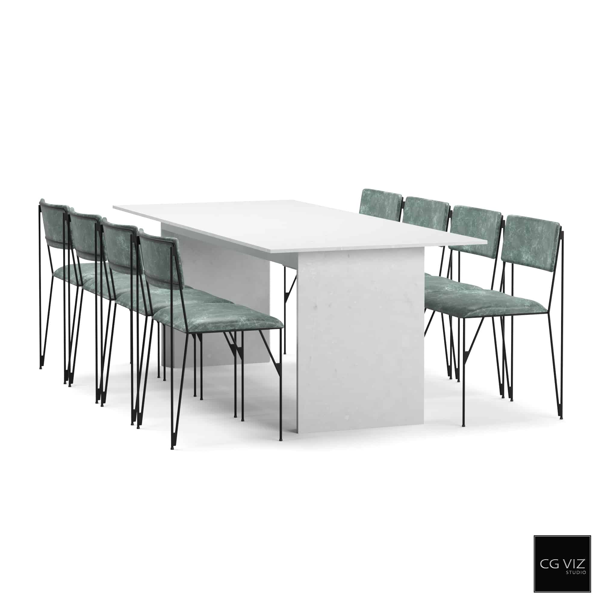 Rendered Preview of Indoor Dining Set CGVAM_006 3D Model by CG Viz Studio
