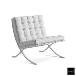 Wireframe Preview of Knoll Barcelona Chair 3D Model by CG Viz Studio