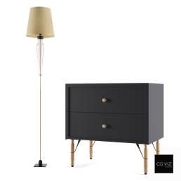 Rendered Preview of Moon Bedside Table Set by CG Viz Studio