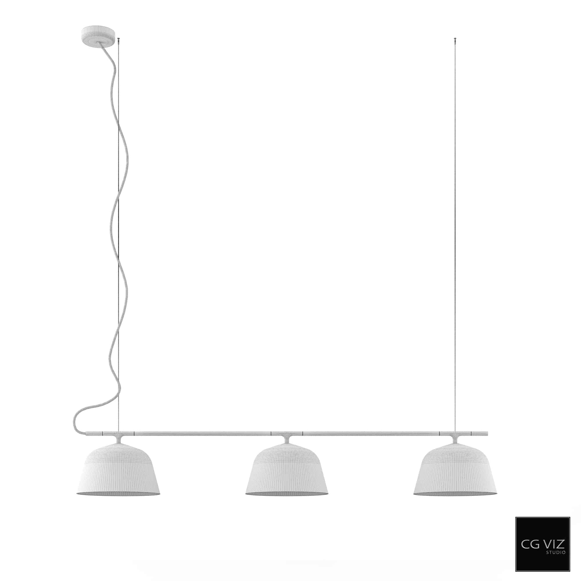 Wireframe Structure: Dive into the intricate structure of our Muuto Ambit Rail Lamp.