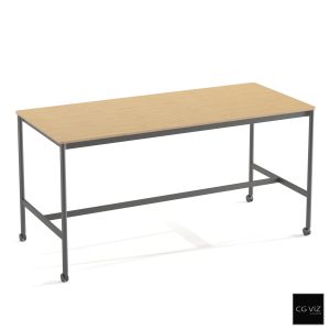 Rendered Preview of Muuto Base High Table With Castors 3D Model