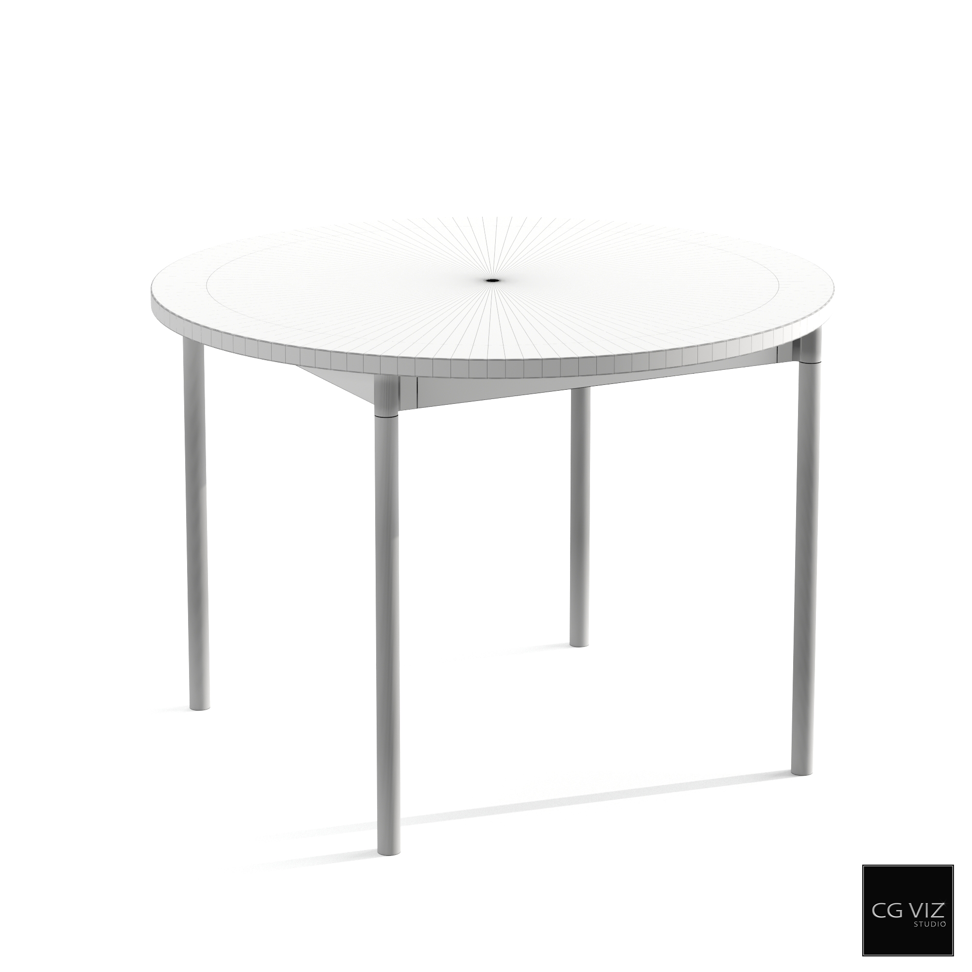 Wireframe View of Muuto Base Round Table 3D Model