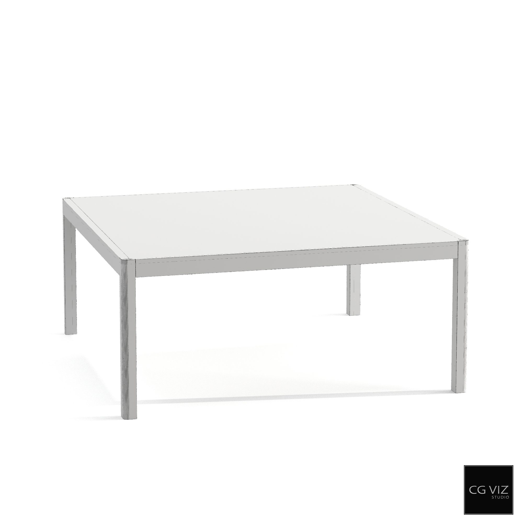 Wireframe View of Muuto Workshop Coffee Table 3D Model