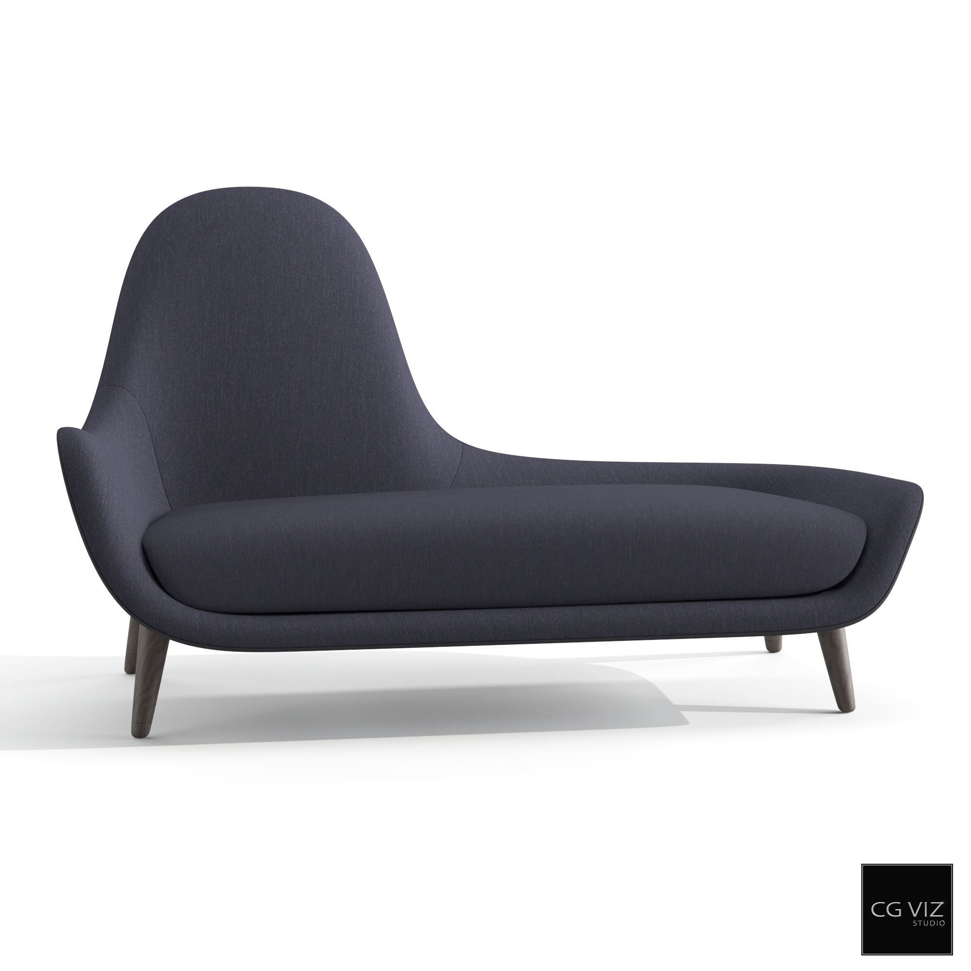Rendered Preview of Poliform Mad Chaise Longue 3D Model