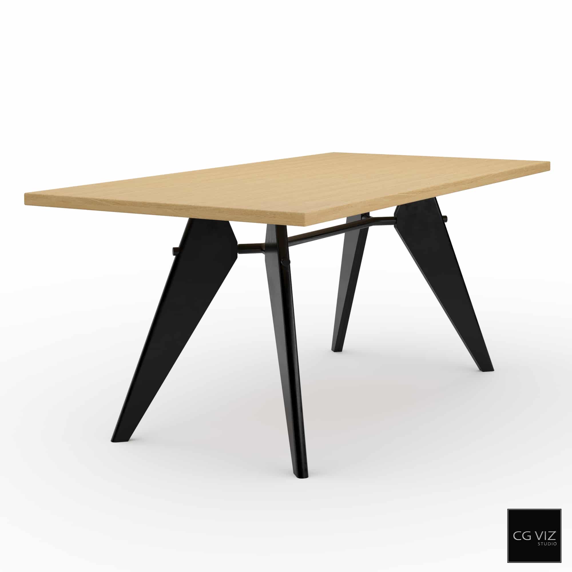 Rendered Preview of Vitra EM Table 3D Model